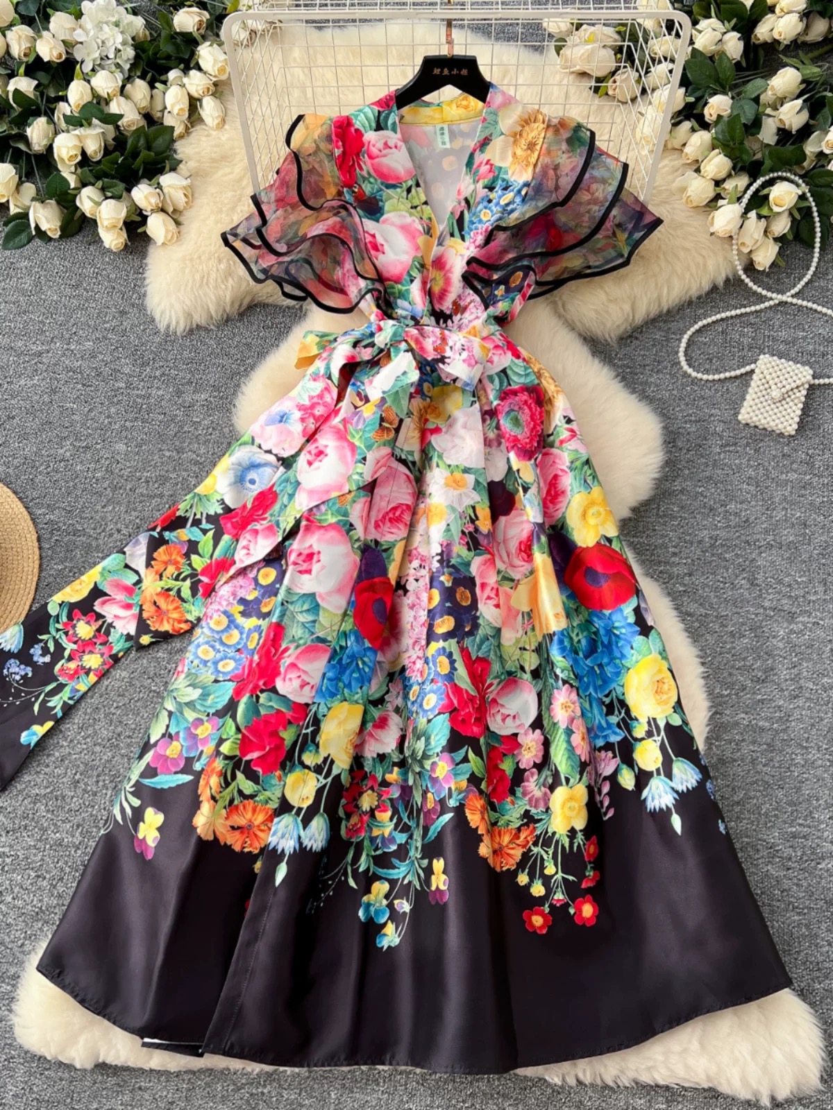 Send me flowers floral dress ED208 images